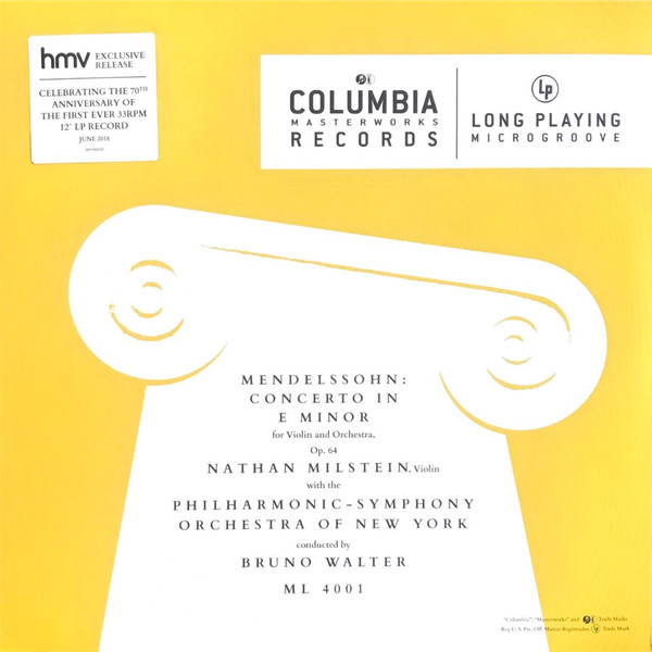 Album herunterladen Nathan Milstein, PhilharmonicSymphony Orchestra Of New York, Bruno Walter - Mendelssohn Concerto In E Minor For Violin And Orchestra Op 64