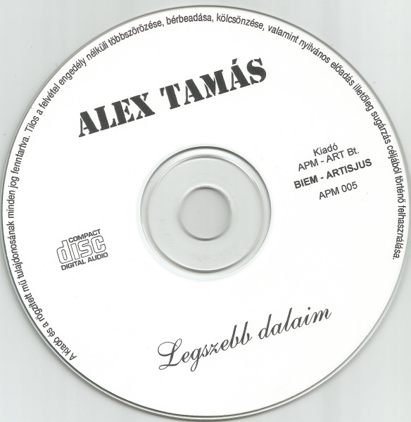 Album herunterladen Alex Tamás - Legszebb Dalaim
