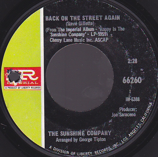 descargar álbum The Sunshine Company - Back On The Street Again