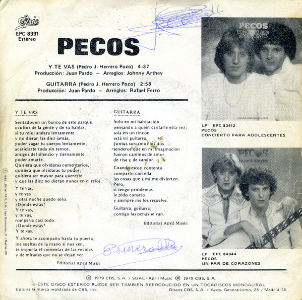 descargar álbum Pecos - Y Te Vas