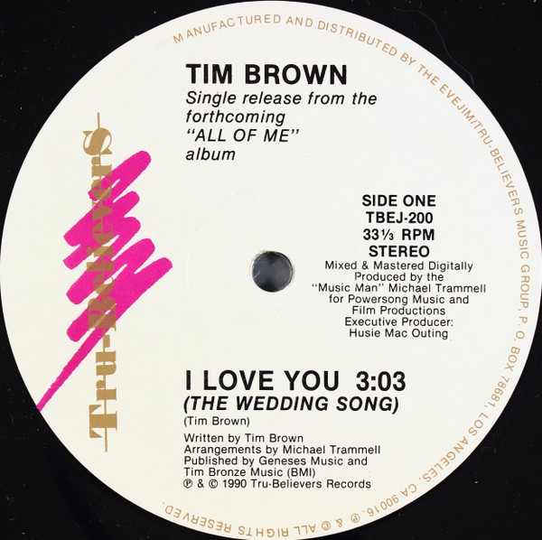 télécharger l'album Tim Brown - I Love You The Wedding Song