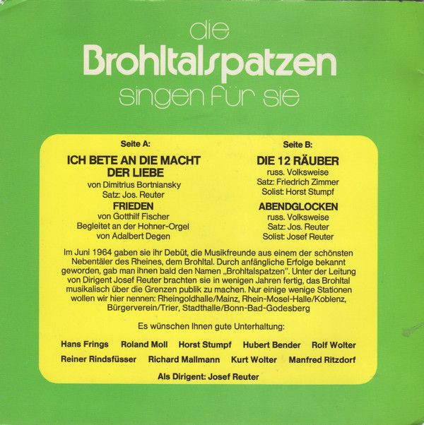 baixar álbum Die Brohltalspatzen - Singen Für Sie