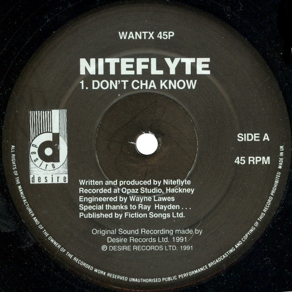 Niteflyte Don t Cha Know 1991 Vinyl Discogs