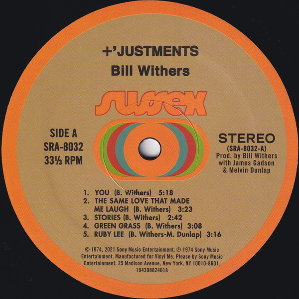 1点から卸価格でご提供 US / BILL WITHERS / +'JUSTMENTS LP