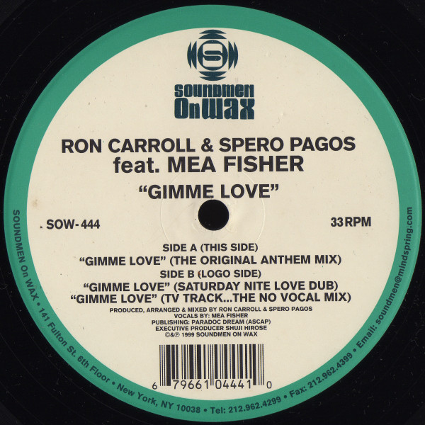 lataa albumi Ron Carroll & Spero Pagos Feat Mea Fisher - Gimme Love