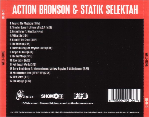 Action Bronson & Statik Selektah – Well-Done (2011, CD) - Discogs