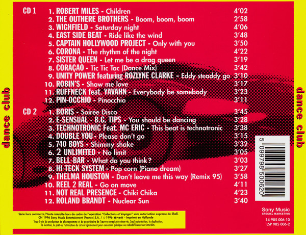Dance Club (Les Hits Discothèques Des Années 90) (1996, CD) - Discogs