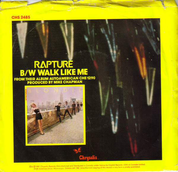 Blondie - Rapture | Chrysalis (CHS 2485) - 2