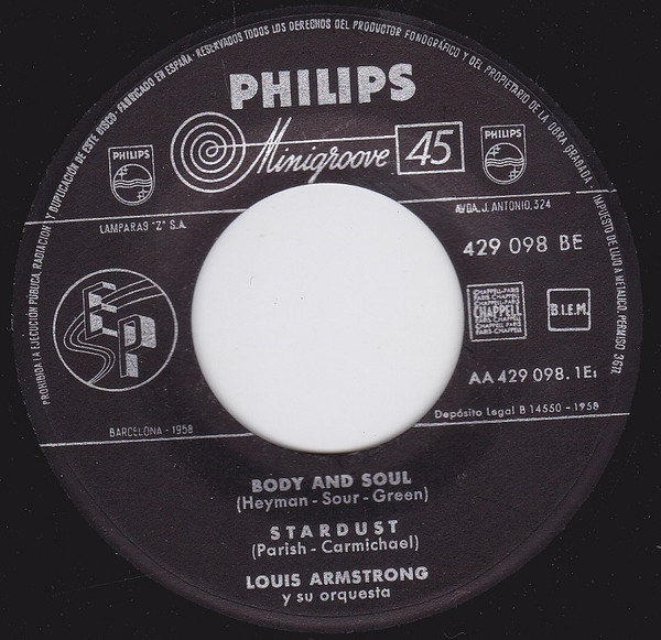 ladda ner album Louis Armstrong Y Su Orquesta - Body And Soul Startdust I CAnt Give You Anything But Love Im A Ding Dong Daddy