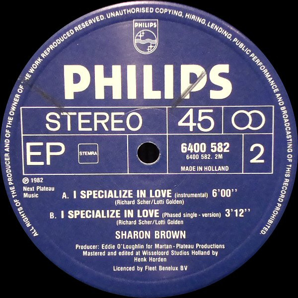 descargar álbum Sharon Brown - I Specialize In Love Special REMIX USA Disco