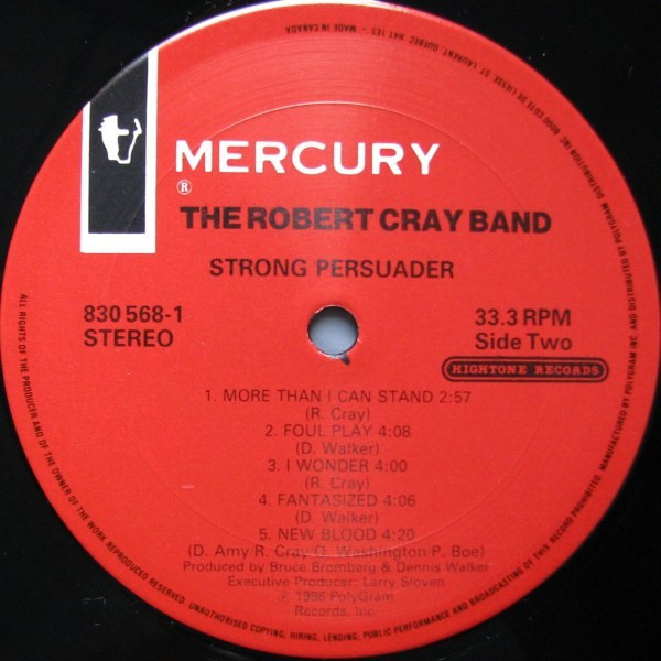 Robert Cray - Strong Persuader | Mercury (830 568-1) - 4