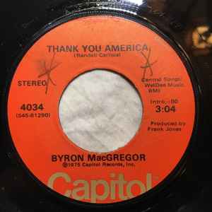 Byron MacGregor - Thank You America / Eulogy To A Dog album cover