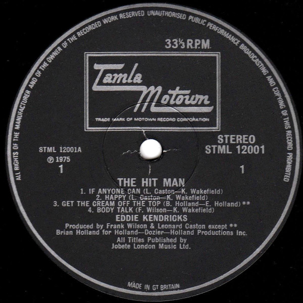 Eddie Kendricks - The Hit Man | Tamla Motown (STML 12001) - 3