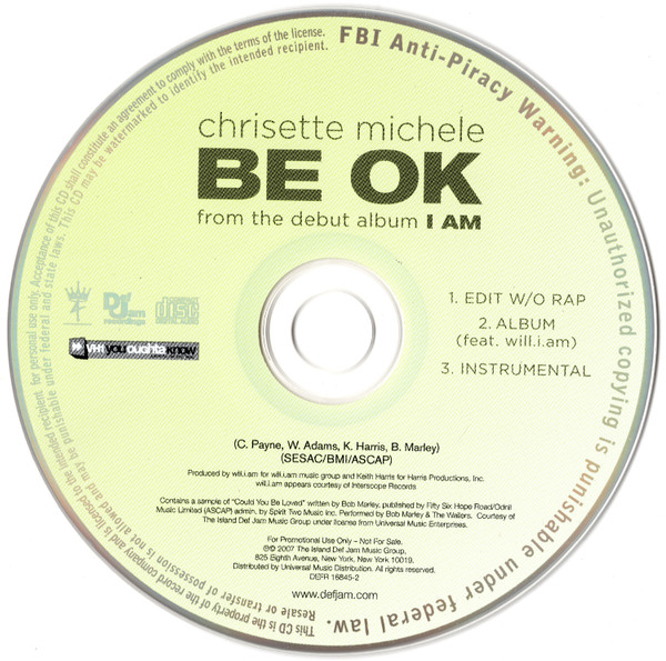 Chrisette Michele Featuring Will.I.Am Be OK Releases Discogs