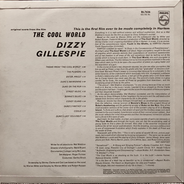 télécharger l'album Dizzy Gillespie - The Cool World Original Score From The Motion Picture