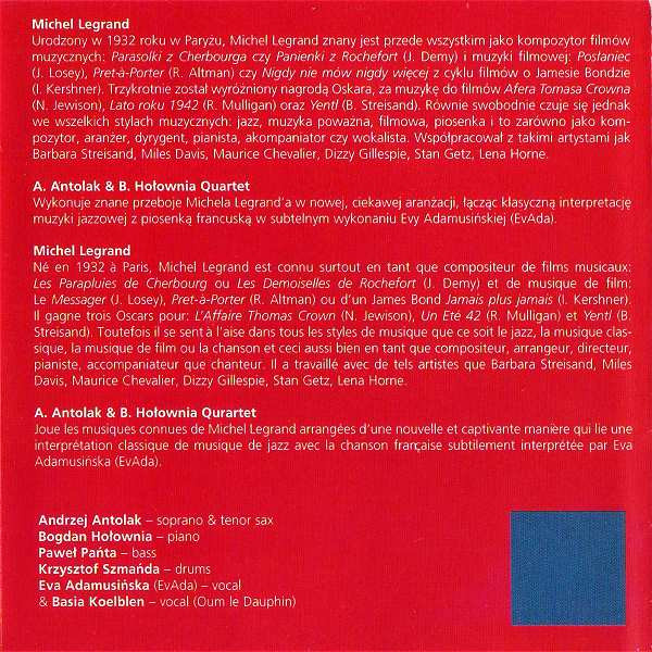Album herunterladen Andrzej Antolak Bogdan Hołownia Quartet & Eva Adamusińska - Legrand