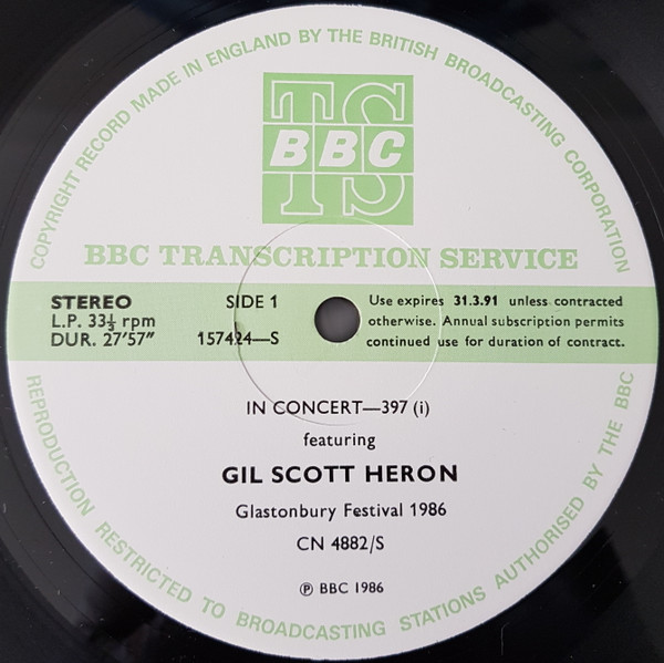 Gil Scott-Heron / Robert Cray – In Concert-397 (1986, Vinyl) - Discogs