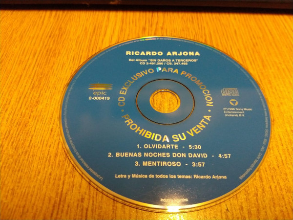  Ricardo Arjona – Olvidarte / Buenas Noches Don David / Mentiroso ( , CD)