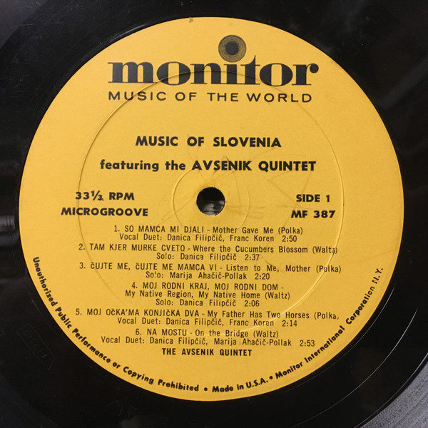 ladda ner album The Avsenik Quintet - Yugoslavia The Music of Slovenia