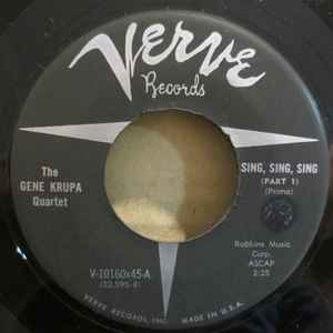 The Gene Krupa Quartet – Sing, Sing, Sing (Vinyl) - Discogs