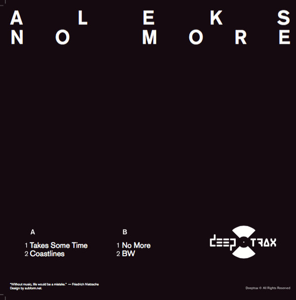 Aleks - No More | Deeptrax Records (DPTX-008) - 2