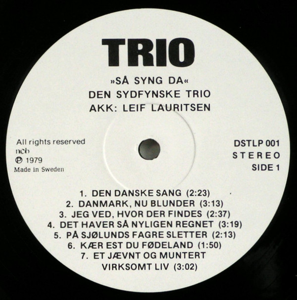last ned album Den Sydfynske Trio - Så Syng Da