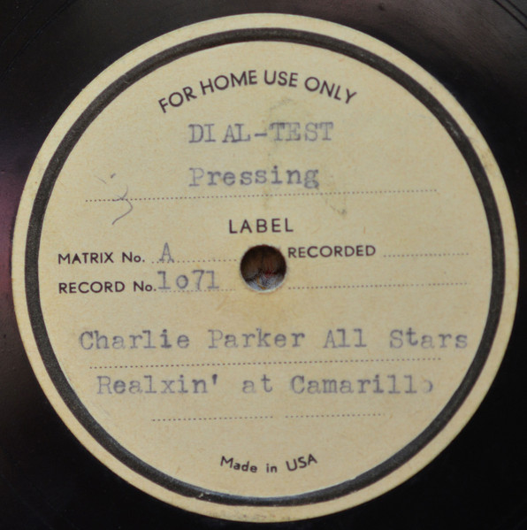 ** Charlie Parker 78rpm ** The Charlie Parker All-Stars / The Mad Monks Relaxin' At Camarillo / Blue Serge[US'47 DIAL1012 ]SP盤