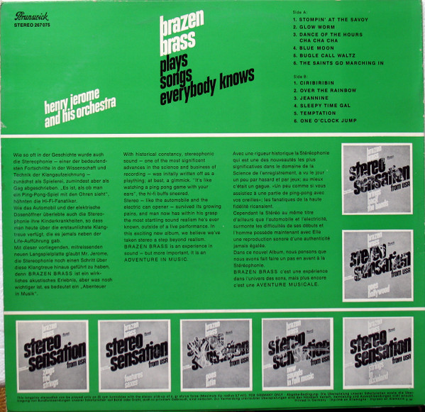 Album herunterladen Henry Jerome And His Orchestra - Brazen Brass Plays Songs Everybody Knows