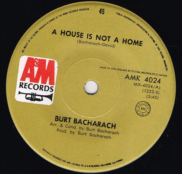 Burt Bacharach – A House Is Not A Home (1970, Vinyl) - Discogs