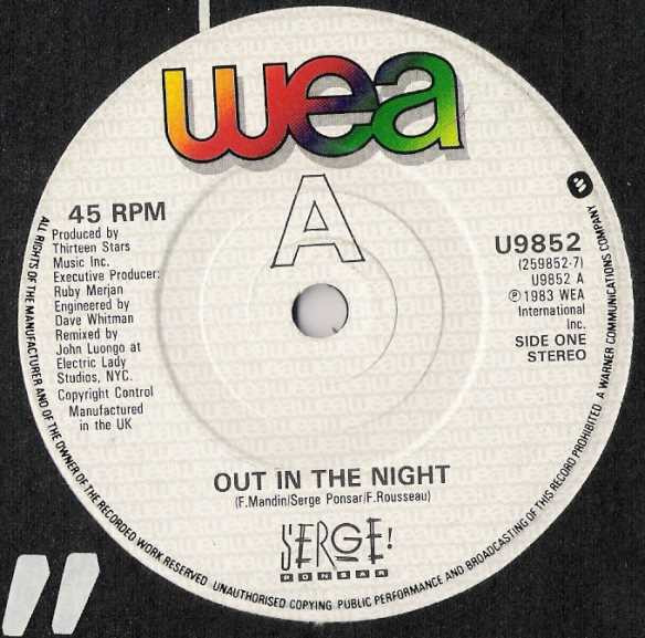 Serge Ponsar – Out In The Night (1983, Vinyl) - Discogs