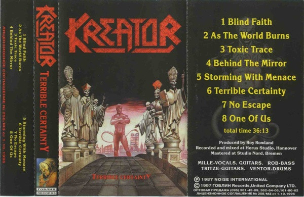 Kreator – Terrible Certainty (1997, Cassette) - Discogs