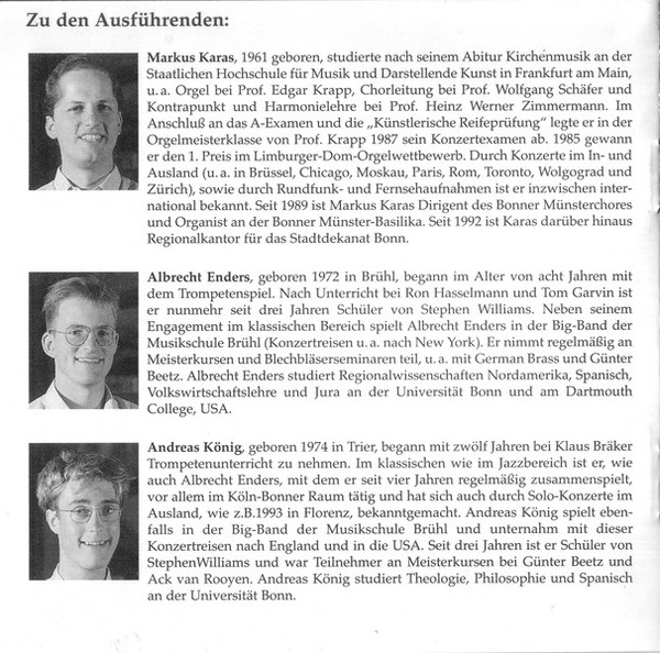 lataa albumi Markus Karas , Albrecht Enders, Andreas König - Festliche Barockmusik Aus Dem Bonner Münster Für Orgel Und Zwei Trompeten