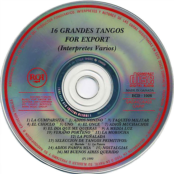 ladda ner album Various - 16 Grandes Tangos For Export