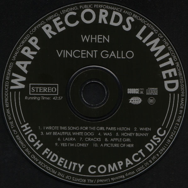 安い専門店 vincent gallo when レコード - レコード