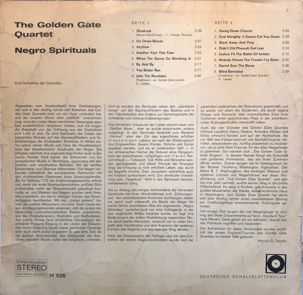 Album herunterladen Golden Gate Quartet - Negro Spirituals