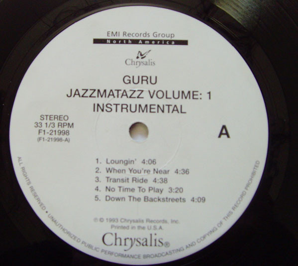 Guru – Jazzmatazz (Volume 1) (1993, Vinyl) - Discogs