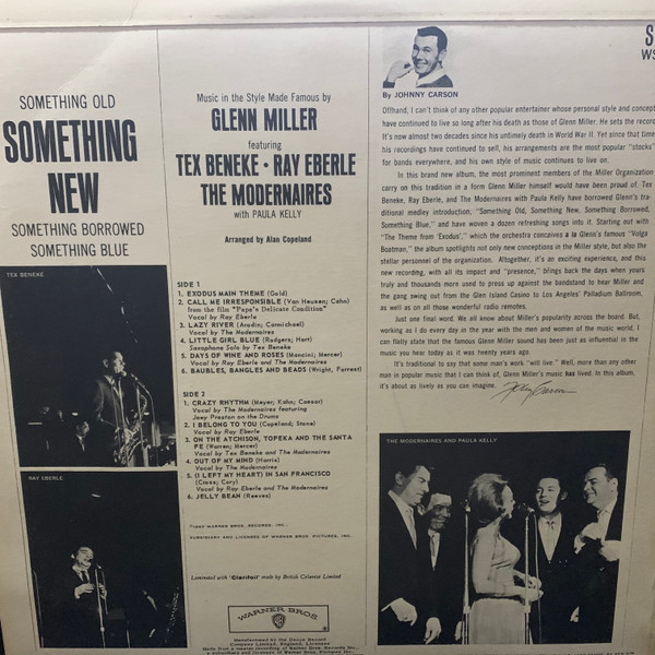 Album herunterladen Tex Beneke, Ray Eberle, The Modernaires - Something Old Something New Something Borrowed Something Blue