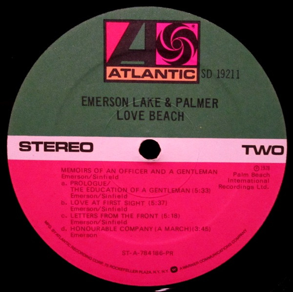 Emerson, Lake & Palmer - Love Beach | Atlantic (SD 19211) - 4