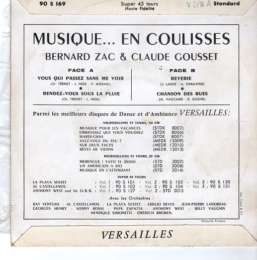 Album herunterladen Bernard Zac Et Claude Gousset - Musique En Coulisses
