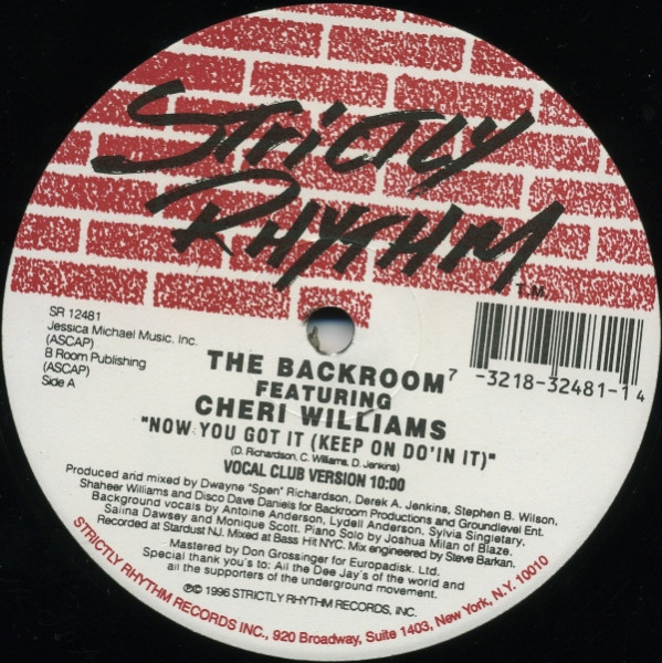 descargar álbum The Backroom Featuring Cheri Williams - Now You Got It Keep On Doin It