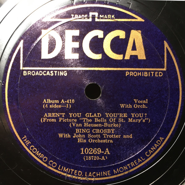 Bing Crosby With John Scott Trotter And His Orchestra – Aren't You