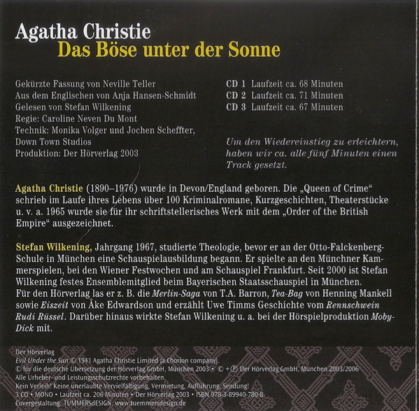 télécharger l'album Agatha Christie Gelesen Von Stefan Wilkening - Das Böse Unter Der Sonne