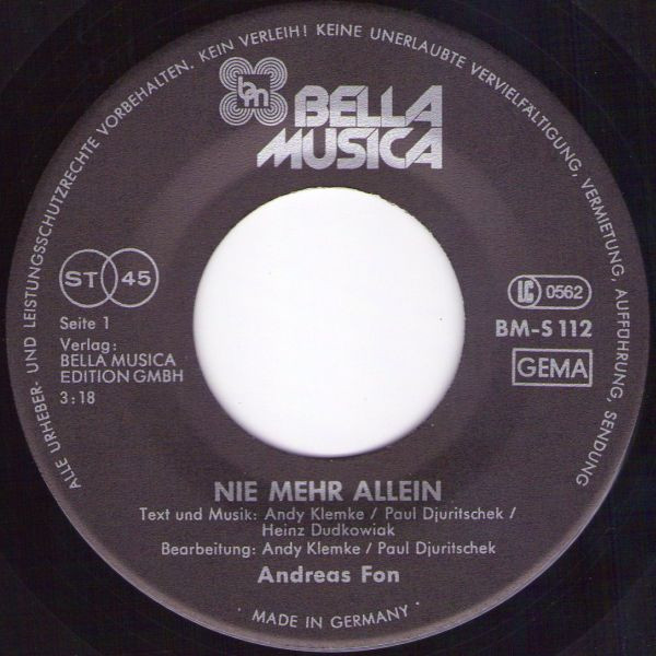 descargar álbum Andreas Fon - Nie Mehr allein Eloisa