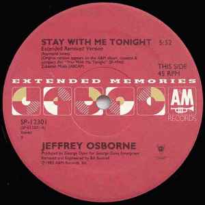 Jeffrey Osborne - Stay With Me Tonight / Plane Love album cover