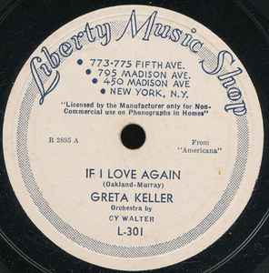 Greta Keller - If I Love Again / Time For Me To Put My Heart Away album cover