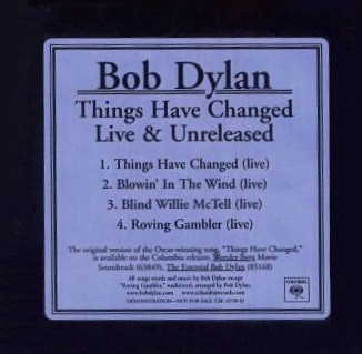Bob Dylan – Things Have Changed Live And Unreleased (2001, CD