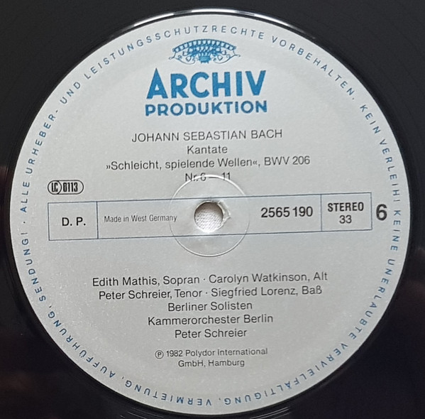 descargar álbum Johann Sebastian Bach, Berliner Solisten, Kammerorchester Berlin, Peter Schreier - Die Weltlichen Kantaten Volume 1