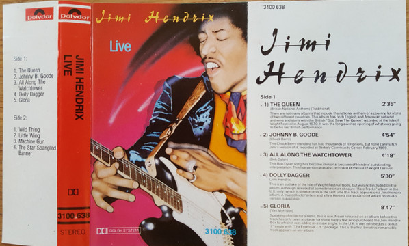 Jimi Hendrix – Live (1982, Vinyl) - Discogs