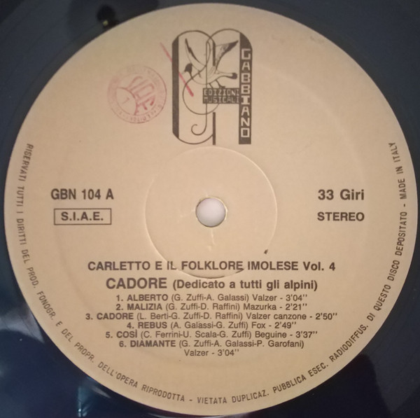 last ned album Carletto E Il Folklore Imolese - Vol 4 Cadore