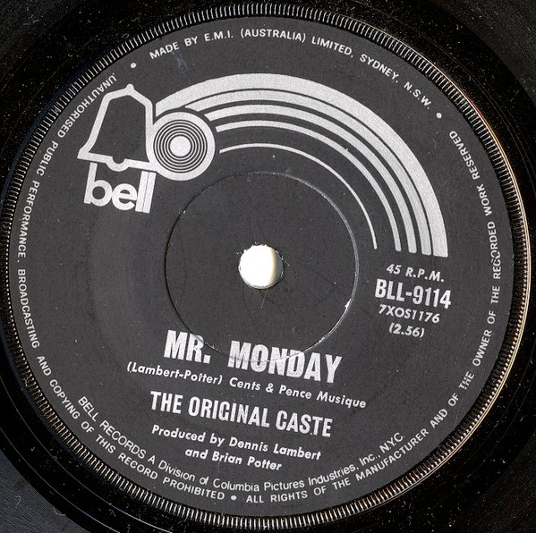 The Original Caste – Mr. Monday / One Tin Soldier (1970, Vinyl